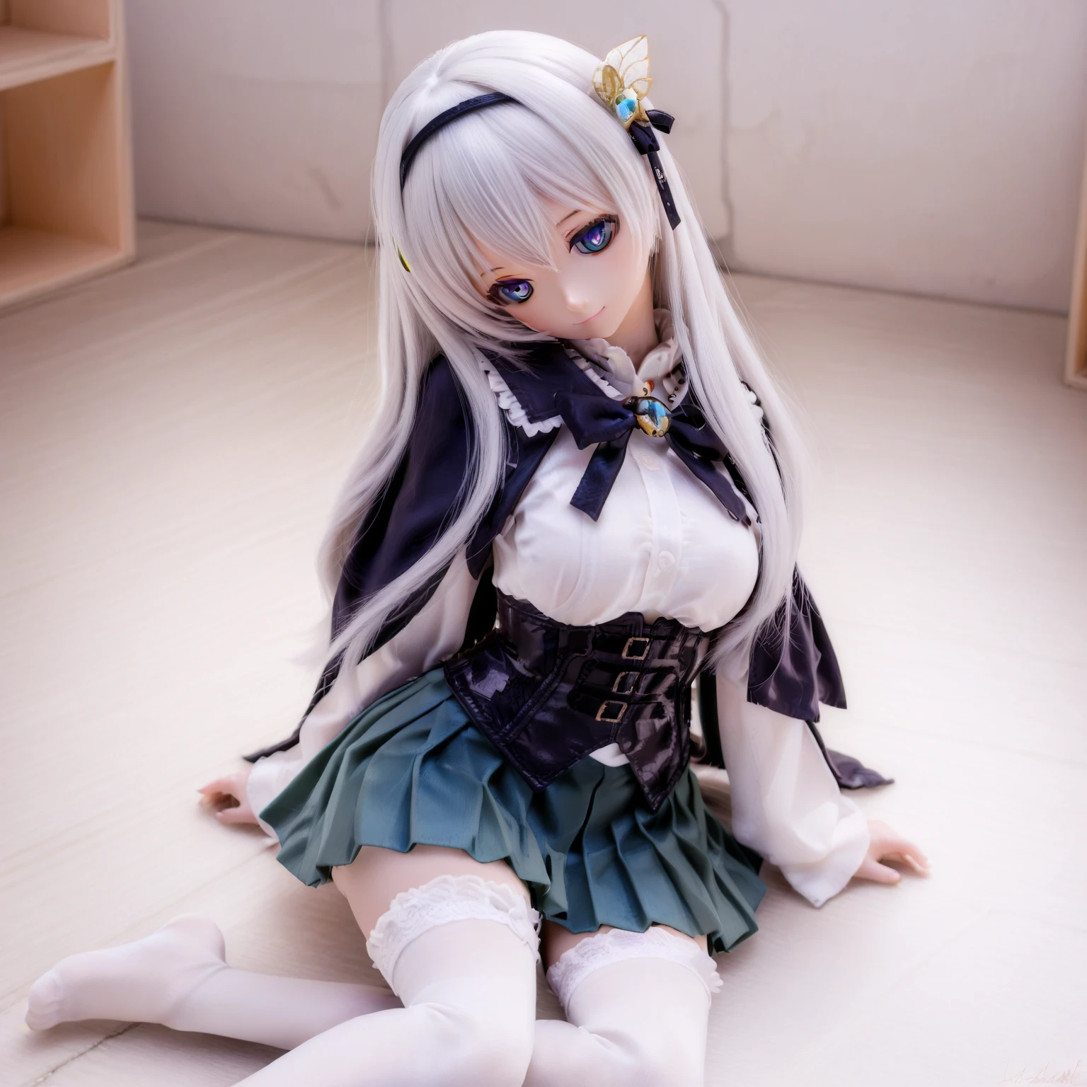Rozen Maiden,First Doll,Mercury lamp,suigintou, fine tune, evil smile, pale white skin, (whole body), (huge boobs), detailedeyes, detailed back ground, high resolution, very detailled, Vibrant, goddess, natural lighting, (deep decolte), (mini breast sticker:1.2), (long string thong)

