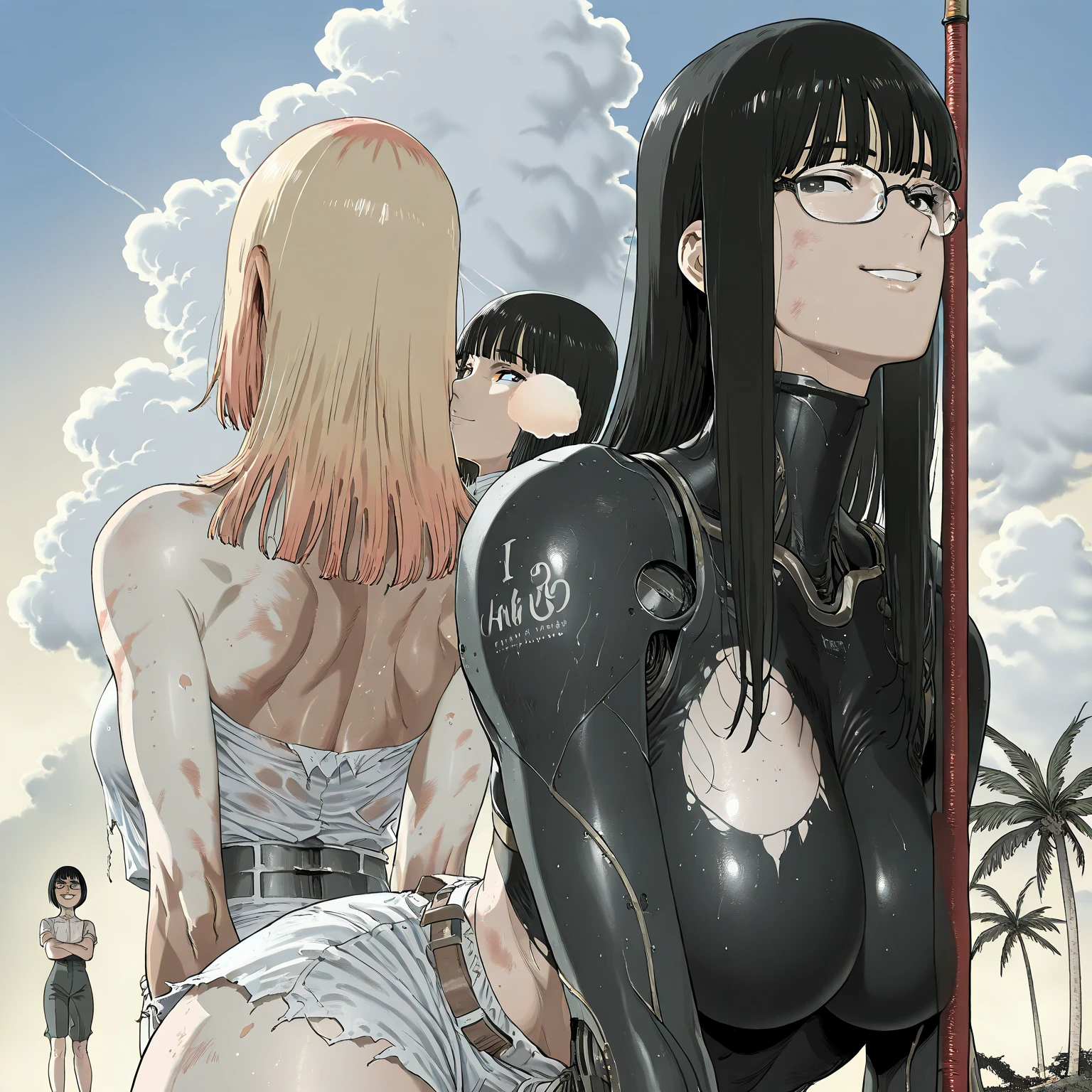 (((3girl muscular))) ((toned body huge breasts)) pale skin black hair blue eyes dark atmosphere mistery mistery mistery, dark atmosphere dark atmosphere dark atmosphere dark atmosphere creepy, naked, full naked girls,three sexy naked girls, 19 anos, 3girls , naked, huge breasts, 3 penis longo, three sexy naked girls penis, big penis
