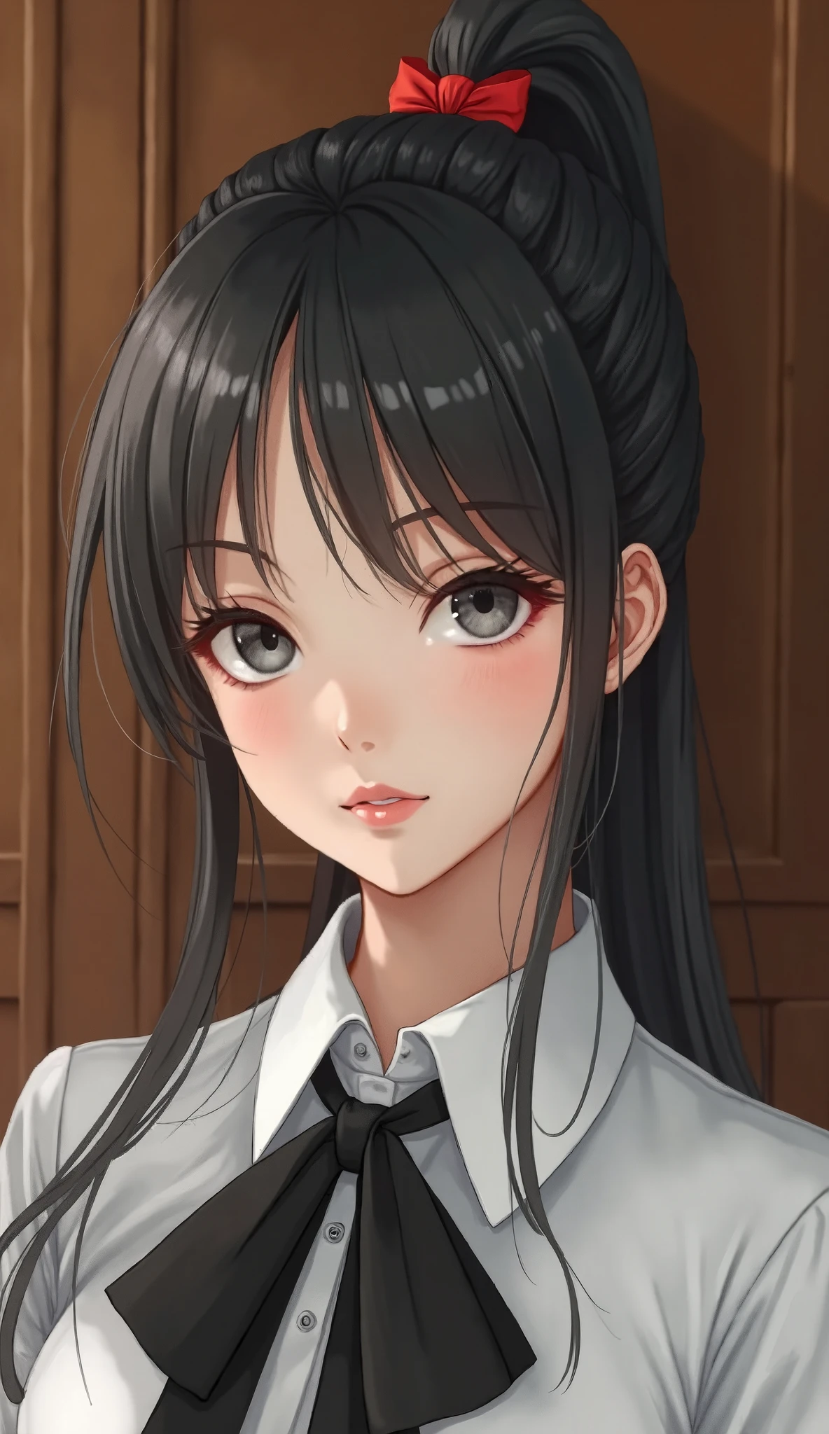 Beautiful young woman, golden eyes, gorgeous face, (detailed face: 1.4), whole body,Sit on the chair ,Girl trembling with ,Browsing Caution
