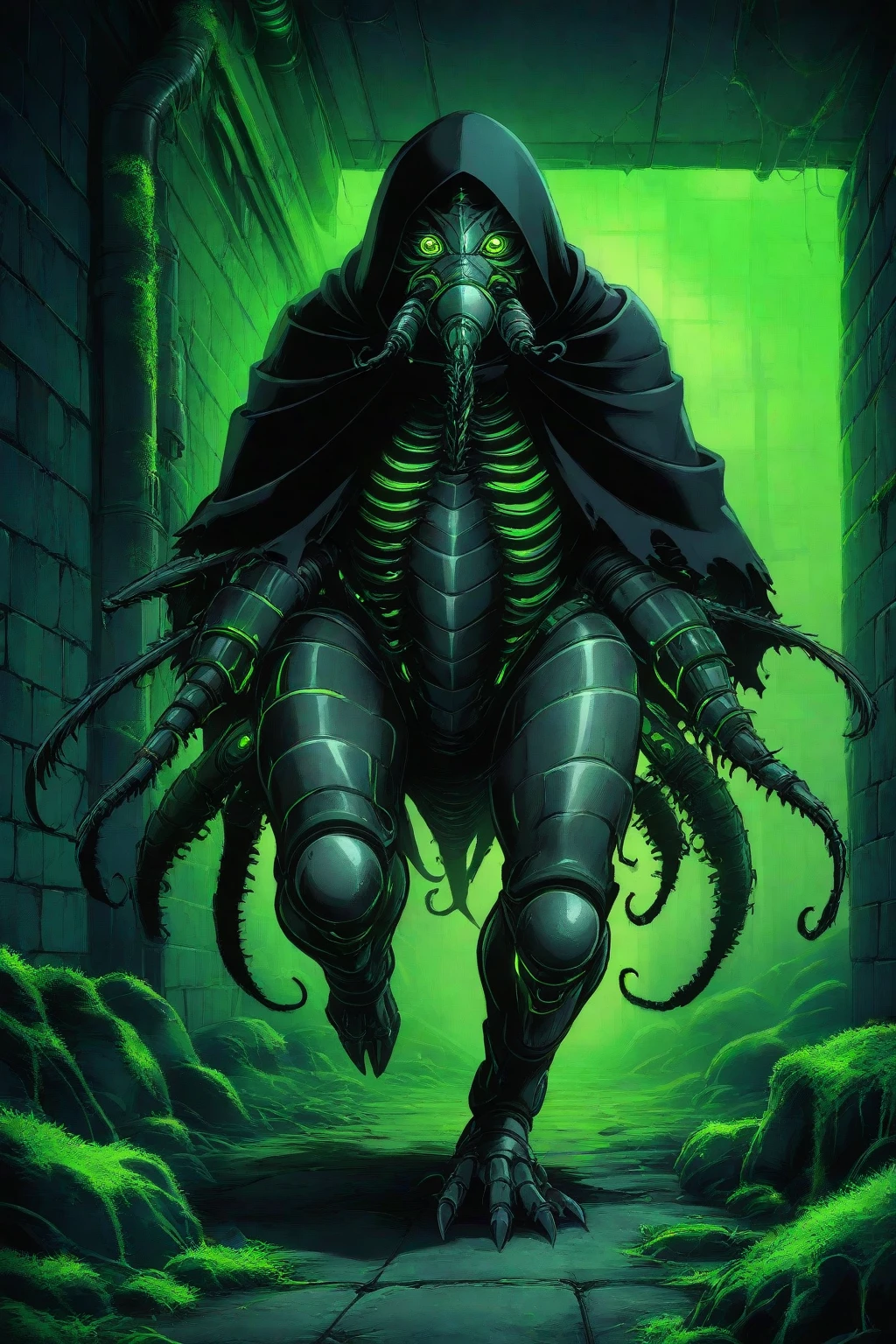 "Hastur, king in yellows riding a motorbike"