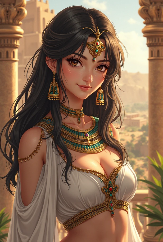 absurderes,(masterpiece、top-quality、8K ),intricate detailes,ultra-detailliert、1 Beautiful Arab Woman、(Gypsy national costume,:1.4)Cinematic composition,A slight smil、darkskinned、black curly hair、In the gypsy house、Hyper realistic,Perfect Anatomy