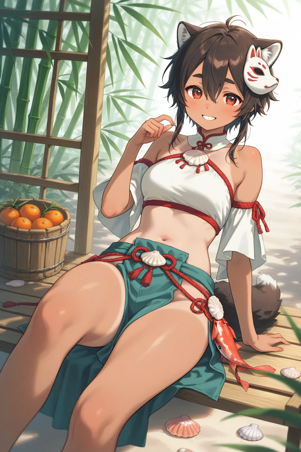 masterpiece, best quality, beautiful art, high resolution, well formed hands, body and fingers, 1 woman, solo, Lin Xiao Mei, cat ears and cat tail, grown up, adult, large and rounded breasted, cleavage, hair ornament, wearing a Tyris Flare outfit , white_bikini, full body, sexy and skimpy bikini, gorgeous hips, legs and thighs bouncing breasts,ryona , in peril, she is being beaten up by her opponent, she is knocked down and she is slapped in the face and being slammed against the floor, being humiliated by her opponent, receiving the impact of her opponent's attacks, closed eyes, screaming in pain and agony, ryona and perilous scene, bouncing breasts, weak and helpless, martial arts tournament on the beach