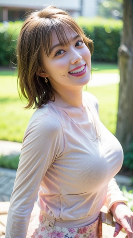 (masutepiece:1.3), (8K, Photorealistic, Raw photography, Best Quality: 1.4), (Lifelike face), Realistic eyes, Beautiful eyes, (realskin), Beautiful skin, Ultra high definition, Hyper-realistic, hight resolution, Beautiful Japan Woman、(A smile:1.5)、(I can see the side:1.4)、Colossal tits、fullnude、full body Esbian、