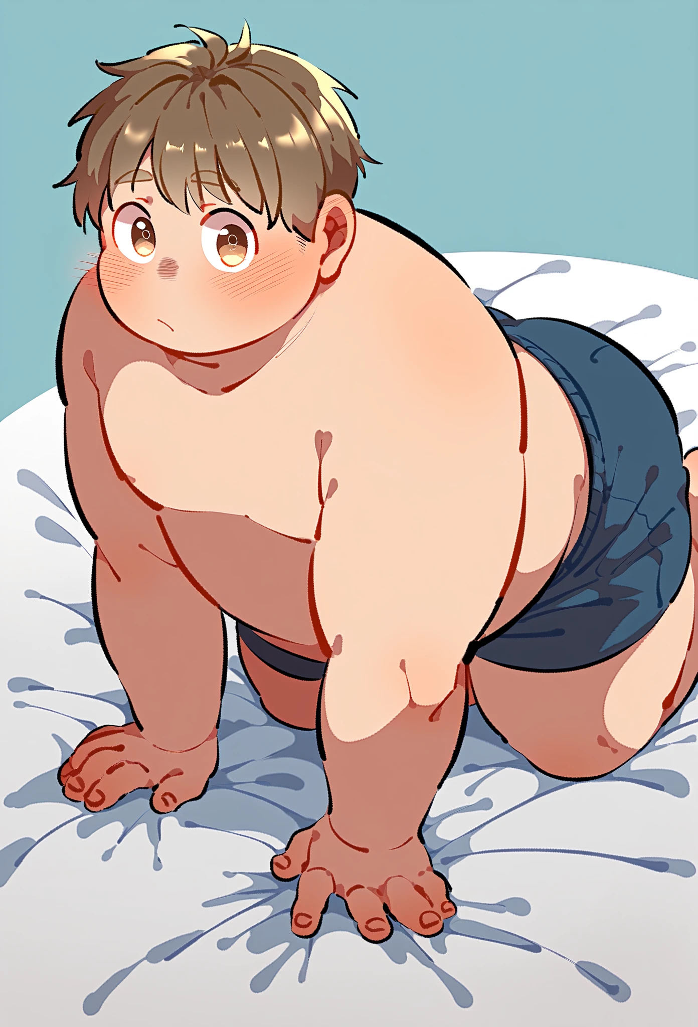 boy chubby young with erect penis orgasm