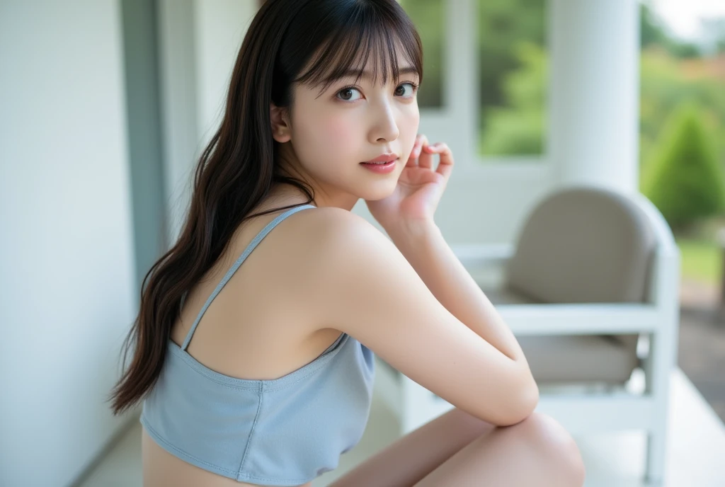 (natta:1.7), East Asian Architecture, 1womanl,Sleeping on a tatami mat,((Realistic skin without makeup:1.5)),((Bare breasts and thighs visible through gaps in clothing)),(Underwear partially wet with sweat stains:1.3),((Grabbing my underwear:1.2)),((Spreading her legs))、((Beautiful thighs))、I'm opening my mouth a little、 brunette color hair，Medium Short Hair、((innocent)),（hair between eye）, Lip flap, ,Beautiful fingers,Beautiful long legs,Beauty Body，Cute nose，Beautiful character design，perfect  eyes，face perfect，looking at viewert，（Innocent_Big_eyes：1.0），（light_Smile：0.3），((In the middle of taking off your underwear:1.2))、((Bold Pose))、Open atmosphere、Intimate atmosphere、Half-taken clothes、Shy expression、Embarrassing、((Her clothes are disheveled and her skin is showing))、offcial art，Very detailed CG Unity 8k wallpaper，Perfect litthing，highly colorful，Bright_front_Face_Lighting，（tmasterpiece:1.0),(Best_quality:1.0), 超A high resolution,4K,ultra - detailed, photography of, 8k, nffsw, hight resolution, absurderes:1.2, Kodak portra 400, film grains, the background is blurred, bokeh:1.2, Lens Flare Glow, ( Vibrant_colour:1.2) (Beautiful,Large_breasts:1.4), (Beautiful_Face:1.5),((full body)),8k,Raw photo, 、Relax at a ryokan in Japan、The background is the open-air bath at night at a hot spring inn (Girls are not subjects:1.3) (Hair after a bath:1.3),(Hair is wet:1.3) ((Girls are not subjects:1.2))((Draw a wide night background:1.2),((Grey sheer, very thin, loose tank top:1.4)),((The background is the entrance living room、At night, Overlooking the inn's large and beautiful gardens..:1.3)),((8th class))、 ((Beautiful shiny straight short long:1.5)) sixteen years old、((Beautiful shiny straight short long:1.5))、(private),(Photos taken by lovers)、(Sophia Lillis)、(Secret photos)、((Beautiful barefoot))、((Relaxed and bold posture))