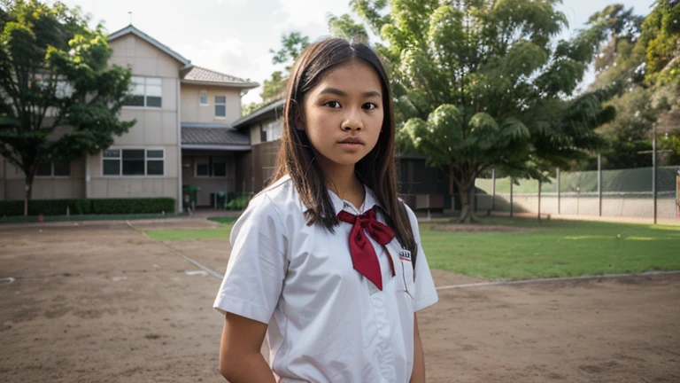 Aspect Ratio 9:Please create an image of a Nepalese girl sitting cross-legged with a sad expression on her face in 16.。