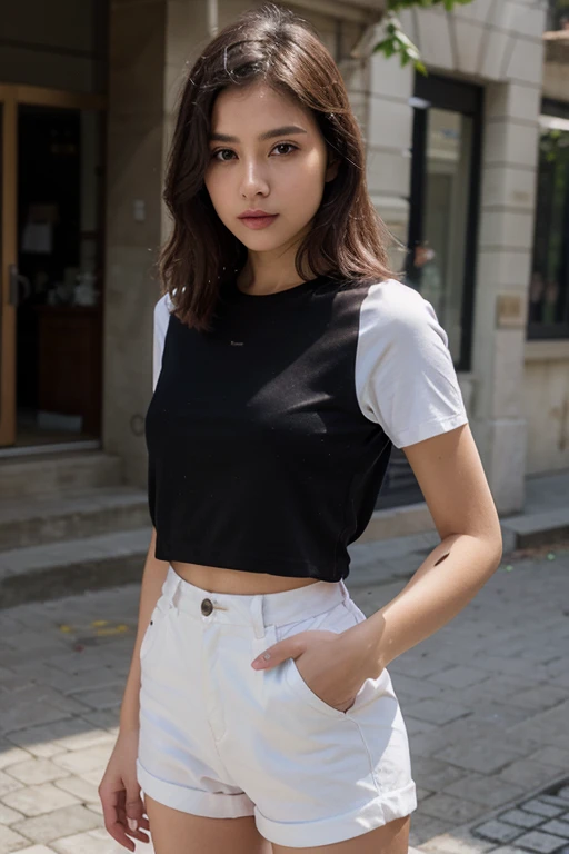 Make a girl, white shirt and black pant,22 years age, Russian girl.