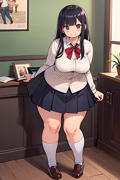 1 woman, , black curly long hair, plump body, black eyes, Indonesian high-school uniform, white shirt, osis logo on shirt pocket, natural big breasts, light-grey long skirt, gray necktie,full body shot, , in the classroom,high-skirt,black hair,shoes,bound with an excessive amount of ropes), (bound wirsts), (arms behind back), (tapegag, tape gag), dramatic,  (looking at viewer), (detailed pupils:1.3)
 masterpiece, (best quality), perfect eyes, bound, bondage, (arms behind back:1.4), bdsm, tape gag, rope, rope bondage, close-up, restrained,curled up, best anatomy, full body, standing