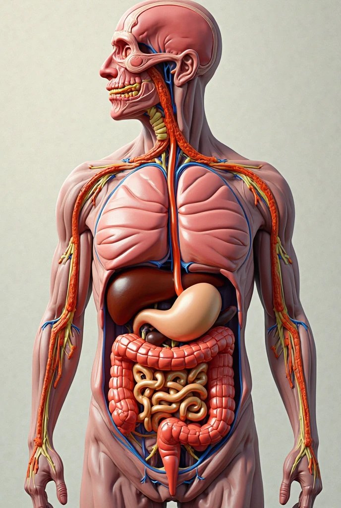 Human body neurones image half body front side image