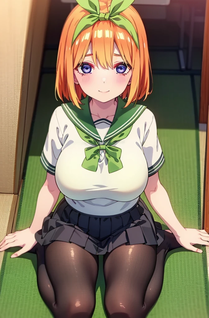 pieces fly、masterpiece、highest quality、Super detailed、High resolution、High resolution、8K portrait、Unity 8k壁紙のHigh resolutionCG、unity 8k wallpaper、cute:1.5、:1.5、Highly detailed CG unity 8k wallpaper、realistic、real person、cute、 portrait photography、shiny skin、High resolution、Orange Bob Hair、(16 years old:1.2)、(1 girl)、(garden:1.6)、(school uniform),perfect face, seriously, (blush:1.5),(((clothing lift:1.5))), (midium breasts:0.8),(((I have nipples))), Detailed description vagina,show vagina,spread legs,spread ,((Orgasm in the vagina:1.5)),((green ribbon:1.2)),((leaning forward:1.2 ))