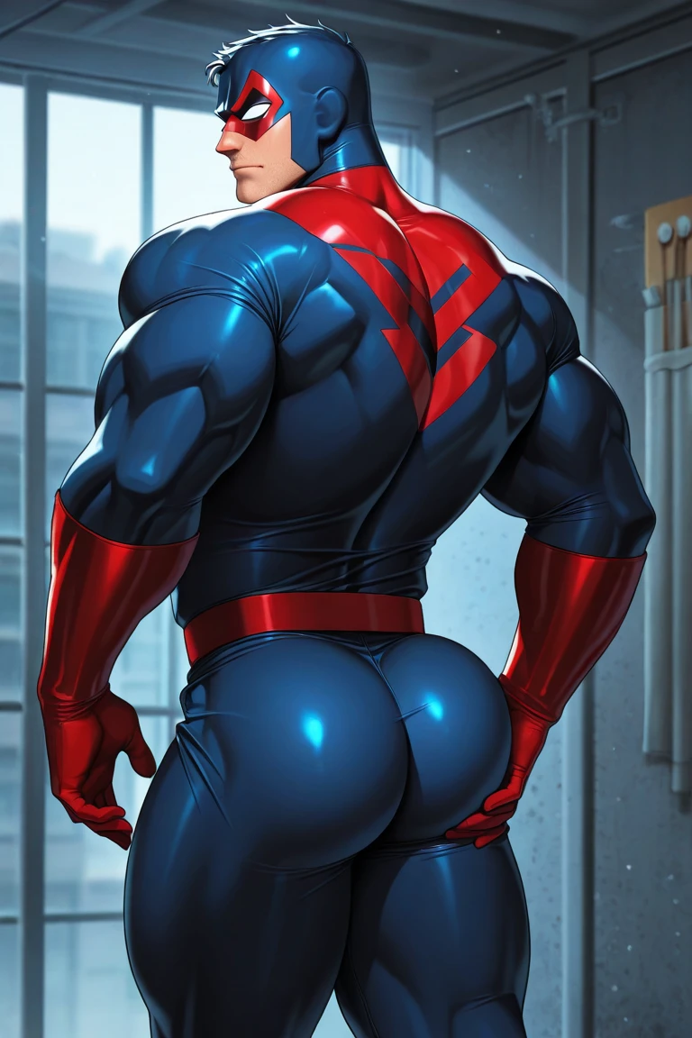 Peter Pan examines the buttocks of a 20-year-old Brazilian boy, wearing tight sweatpants with a protruding convex codpiece. Muscular, with round, firm, perfect buttocks, Aesthetic, erotic, beautiful