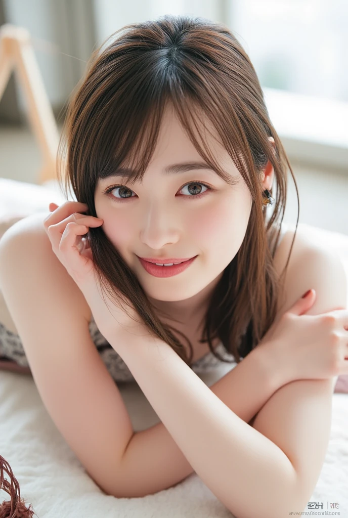 (RAW Photography:1.2)、top-quality、a beautiful detailed girl、bunnygirl、a smile、extremely detailed eye and face、beatiful detailed eyes、huge filesize、hight resolution、hight resolution、8k wallpaper、finely detail、Highly detailed ticker uniform 8k wallpaper、Light on the face、电影灯光、16-year-old girl、sexy  pose、(photorealisim:1.4)、illustratio、surrealism、 frombelow、super detailing、​masterpiece、fishnets pantyhose、Lying in bed