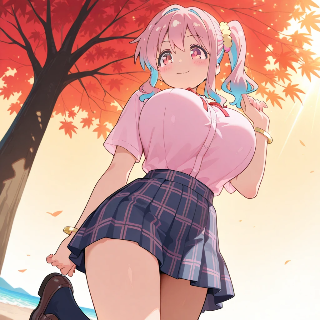 (masterpiece, Highest quality:1.2), alone, One girl, Gold Ship as a young child, pillbox hat,White child clothes、Pleated skirt、Knee-high socks、Horse tail,、grassland、Nature、blush、smile、Muddy liquid all over the body、(Huge breasts:1.4)、The bra is see-through、Clothes are see-through、Open your legs、Leg spread、、Kindergarteners、、6 years old、、Child&#39;s 、Sweat、Masturbation、masturbation behavior、From the side、Carry a school bag、See-through underwear、Low - Angle、Get wet