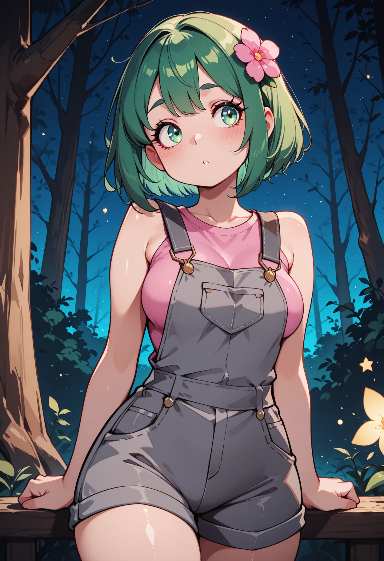 girl,(future:1.3), Neon,Bus Background,Pecs,Small Breasts,Lying in the grass, facing forward,Long Hair,Pigtail,(magenta Camisole,silver Bell Bottoms:1.3),idolmaster shiny colors,Spiked Choker ,(masterpiece,detailed,highres:1.4) <lora:underwater:0.7>