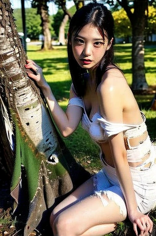 ((超絶リアルなhighest quality、Drawn details)、(Photographed from diagonally in front:1.4)、(Diagonal rear camera:1.4),(Center of gravity on one leg:1.9),(stand:1.5),(超絶リアルなfull nude:1.4 ),(dark blue skirt)、(turn your arms behind your back:1.4)、(Breast squeeze 1.5)、(squeeze the chest with both hands:1.6)、(Beautiful super real breasts:1.2), (small ass:1.2)、(barefoot:1.2)、(The rope wraps around the neck:1.9),(strangling、General weaknesses:1.5),(A noose around his neck:1.5)、(Hands and arms are tied with ropes:1.5),(strangled with a rope、weakened:1.2),(Full body nude:1.4 ),(insert to crotch:1.2), (Tighten the crotch with a rope:1.2), 8K,, (Close up of beautiful small breasts), (Small thin thighs 1.2),(small ass):1.6)、(table top, highest quality:1.2)、8K、(thin:1),(15 year old beautiful girl:1.2), 85mm、official art、RAW photo, absurd、cute face, (Close up of beautiful small breasts)、(Small thin thighs 1.2)、(small ass), Full body Esbian、gardenia、(Skinny Slender Beautiful Girl:1.4)、thin小さな太もも 、(In a wide meadow where the horizon is visible、Beautiful blue sky in early summer,:1.1), looking at the viewer, no makeup、(happy face smile:0.4)、film grain、chromatic aberration, sharp focus、face light、clear lighting, beautiful and detailed sky:1.1、be familiar with face、Clear and detailed background、(Straight semi-long hair 1.6)、table top、highest quality、be familiar with、upon, , 15 only、、Breasts out、(thin:1)、Japanese, Vulgarity、Clear detailed background、The wind is blowing strongly、fluttering hair、full nude