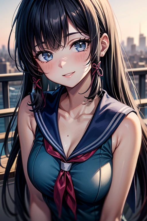 Desnudez total,armpit show,sakimichan, obra maestra, Of the highest quality, perfect anatomy, manos perfectas, interior, 8K, 4k, Photorealism, Fondos de pantalla UHD altamente detallados, textura de piel real, Visible pores, Super detailed, arte oficial, dynamic pose, hiperenfoque, lente de 100 mm, amanecer de cinco dedos\(pokemon\), una chica, pecho mediano, alone, la camisa negra, pelo largo, sonrisa, gorro, Ver a tus espectadores, adornos para el cabello, Put your arms behind your back, Rubor, Pinza para el cabello, clavicle, pelo azul, blue eyes, mini falda,bufanda roja ,calcetines hasta la rodilla,

