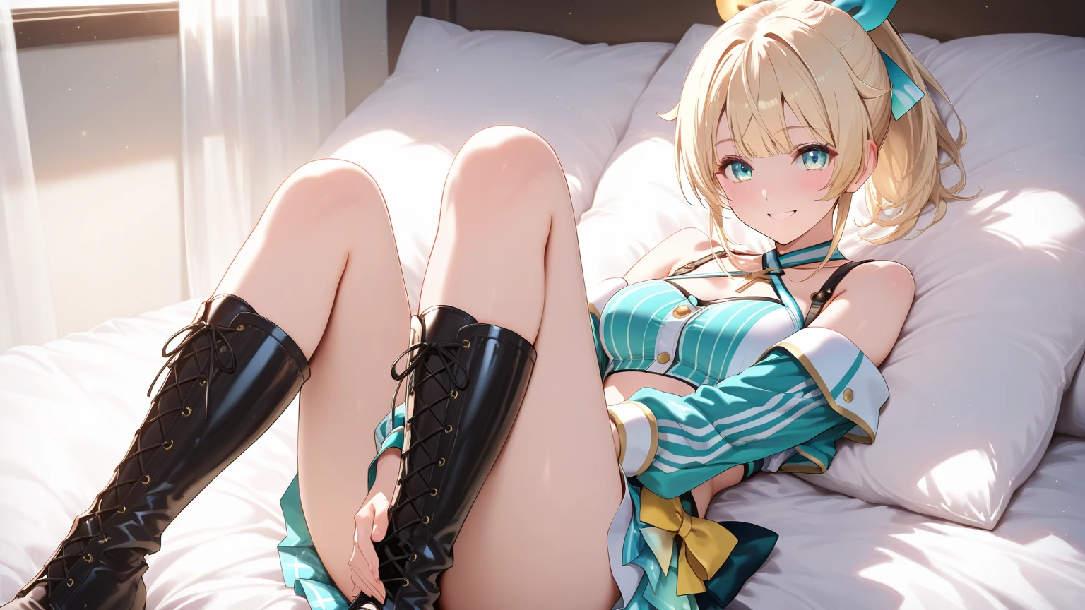 (realism:1.5、highest quality、masterpiece、High resolution、must-have)、snow mountainに立つ1人の23歳の女性、cyber punk、(red flared skirt、Red combat uniform、choker、knee high socks)、fine eyes:1.7、Fineness of the eyes:1.8、beauty of skin:1.8、(looking at the camera:1.2)、(Photo seen from the front bottom:1.3)、(medium hair:1.2、bright blonde hair:1.5)、expression(shy smile) :1.3、blush:1.3)、Pause(誘惑Pause:1.5)、heart accessories、Heart-shaped、background(snow mountain:1.5、Remains、apocalyptic world)、(Medium chest、slender、abs:1.2)、(detail perfect)face)、normal hands:1.5、normal finger:1:5、normal feet:1.5、(cameltoe)