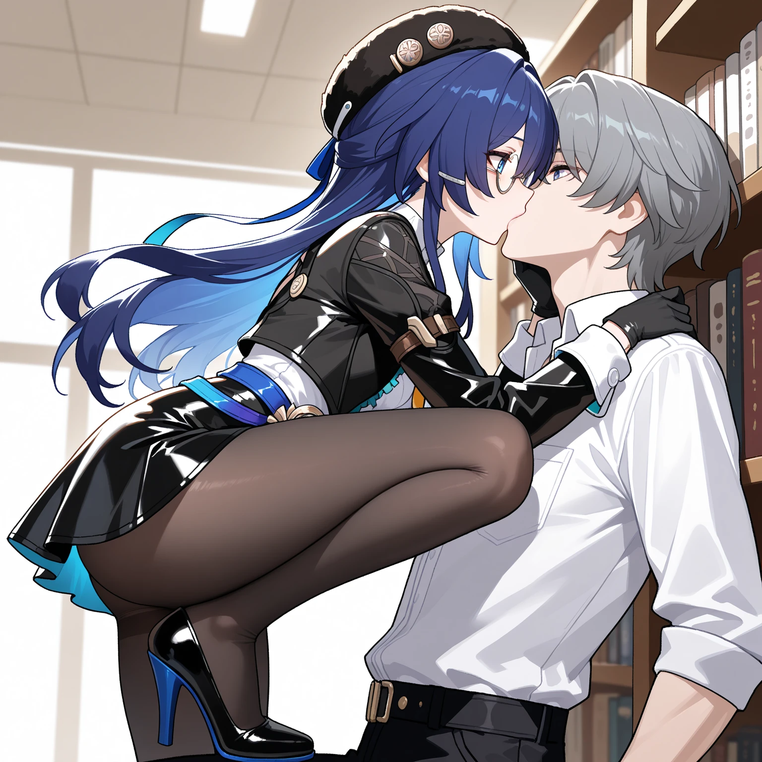 (bent over:1.3), (bentover:1.3), (female on tiptoes:1.3), from side, full body, man behind woman, 1boy, standing sex, standing doggystyle, hetero,

(1girl:perfect face, slim body, blue skin, colored skin,lumpy spiked skin,demon girl, black horns,long hair, silver hair, golden eyes, armor with protrusions, , shoes, loafers, open mouth, )

(1boy:ugly, dilf, mature male,hand on her head,ossan, fatman, hetero, (ugly man,:1.4) age difference, old man, )

masterpiece, best quality, absurdres, highres, 4k, ray tracing, intricate details, highly detailed,◾️、