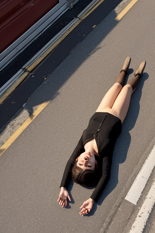 masterpiece,Highest quality,Different world,Streetscape,Elf girl lying down in the distance