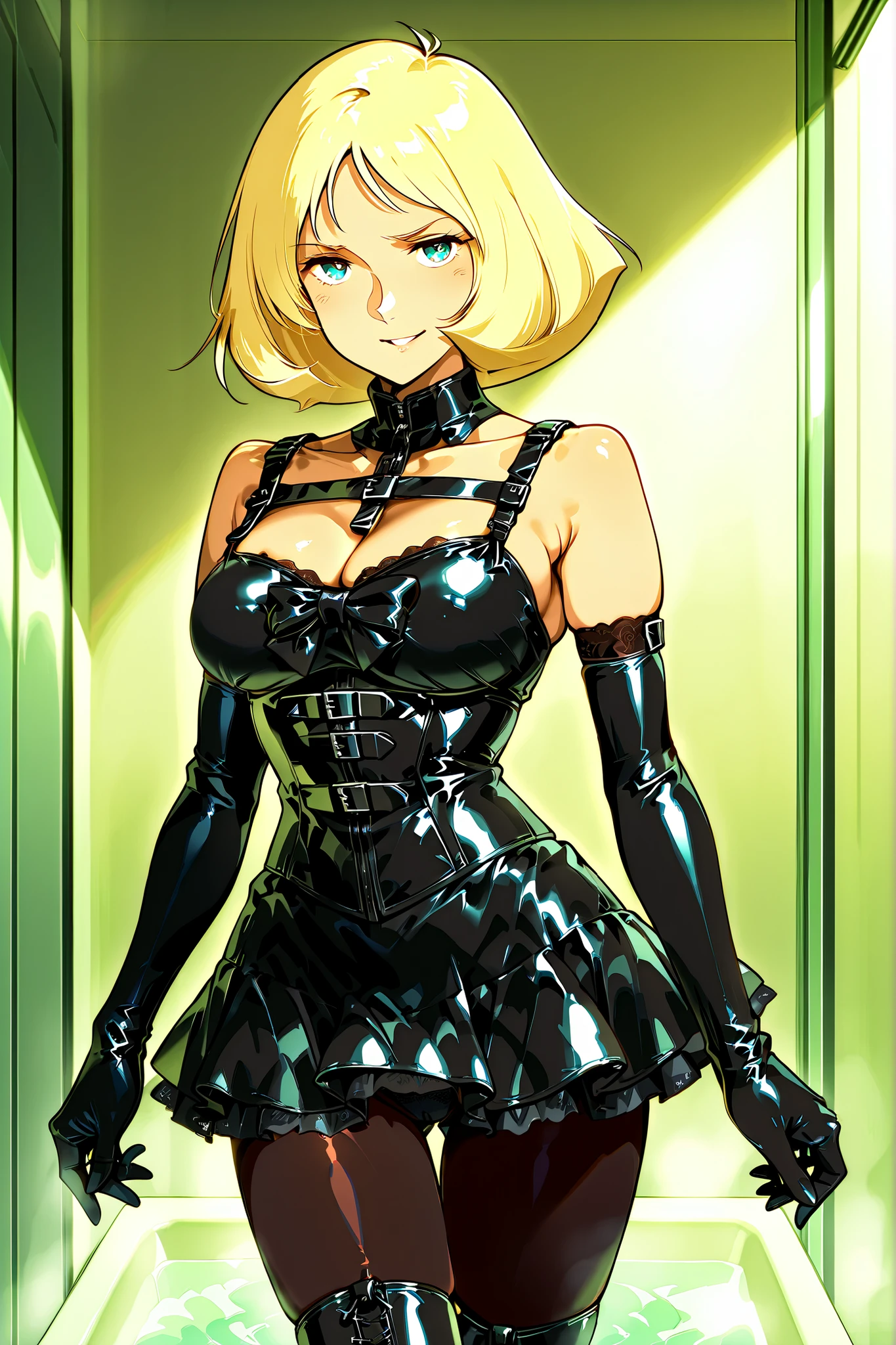 facesitting smother、Woman's Buttocks Compress Man's Face、Man Can't Breathe、On the edge of suffocation、(((black latex elbow gloves:1.4)))、(((Black latex corset dress:1.4)))、(((Corset Dress is adorned with beautiful lace and ruffles)))、(((Corset Dress with Shoulder Straps)))、(((black latex tight super miniskirt:1.4)))、(((black thigh-high boots:1.4)))、(((Black rubber tights:1.2)))、(((stiletto heel boots:1.4)))、(((Stiletto Boots:1.4)))、(((Black latex high leg panties)))、(((Queen Who Replaces Men in Chairs)))、(((Bold Poses:1.4 )))、Wide legs:1.2、(((erotic)))、(((cowboy shot in the center of an outdoor bath)))、close-up、beautiful eyes with highlights、Fine Beautiful Skin、} 2 perfect legs based on anatomy、wearing cute mythological costumes、(perfect 4 fingers and 1 thumb)、masterpiece、Masterpiece、absurdres、High Definition、Hi-Res 8k、detailed face、detailed eyes、Detailed Hairstyle、
dynamic angle、
1girl solo、Indoor、SM Exclusive Room、 in a spaceship、
seylamas、Blonde、Forehead、bangs split in the middle、short bob hair、aqua eyes、Staring at the audience、Dutch angle、No expression、smirk