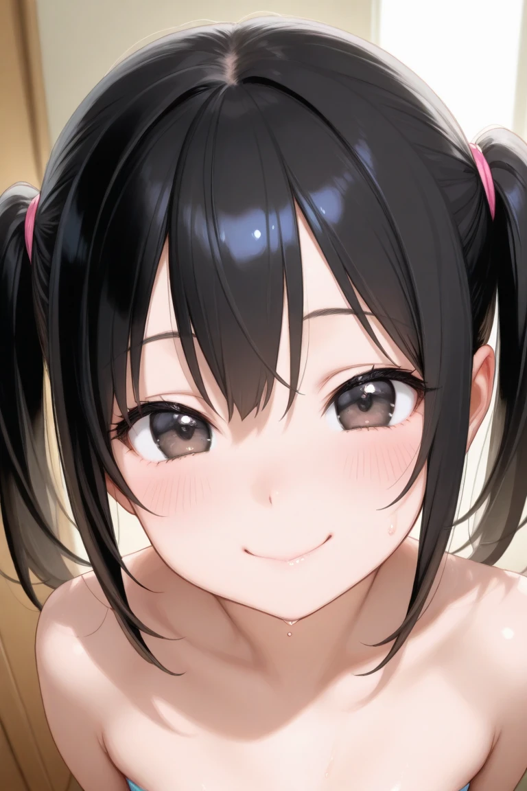 (((high quality, High resolution, ))),Japanese women,14-year-old face,Iris,Brown eyes,iris,Black Hair,bangs,Long hair down the back,Straight hair,Soft lips,Lipid muscle,(With a sexy smile),(Big Breasts),tall stature,Completely naked,(((close up face))),Leaning forward,((Bukkake)),licking one&#39;s fingers,