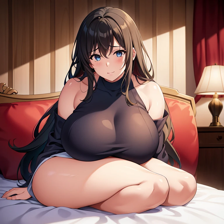 highest quality, master piece, 1 girl,throw,look at the view，1 boy,Female dog_virgin,blush,sex,love each other,pussy,,long black hair，purple nightgown