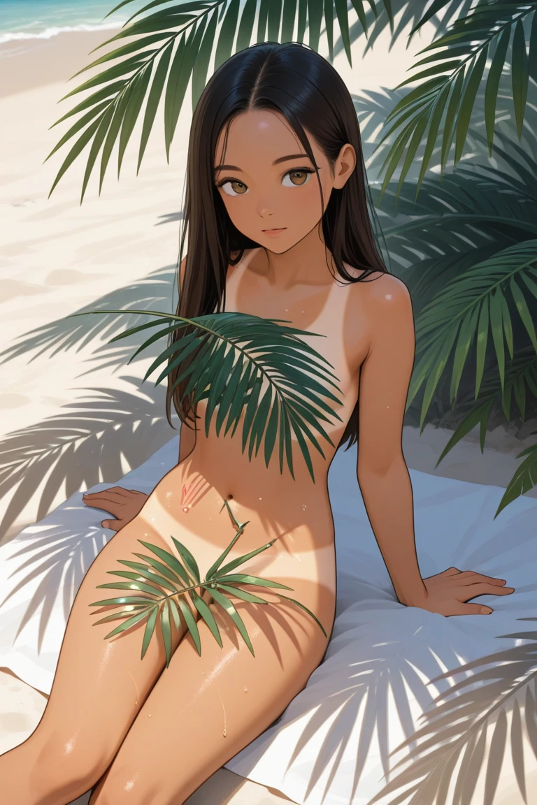 Moana, (missionary), (((small breasts))), smirk:1.2, beautiful brown eyes, (perfect iris’s), depth of colour to her eyes, (radiant eyes), brunette hair, full lips, blush, naked, she is showing her vagina, depth of field, bokeh, (special attention to skin detail: 1.2), masterpiece, best quality, ultra-detailed, ultra-HD, photorealistic, cinematic, ((mid camera shot)), sensual pose, alluring, nipples:1.4, looking up at camera, closeup on her face, her cheeks are blushed, 22 years old, she is on her knees, eye contact:1.4, high angle:1.5, ((anal)), perfect face, (((visible breasts))) bokeh everything other than her perfect face, no clothing, nude, eye contact, looking at viewer, anal side missionary, anal