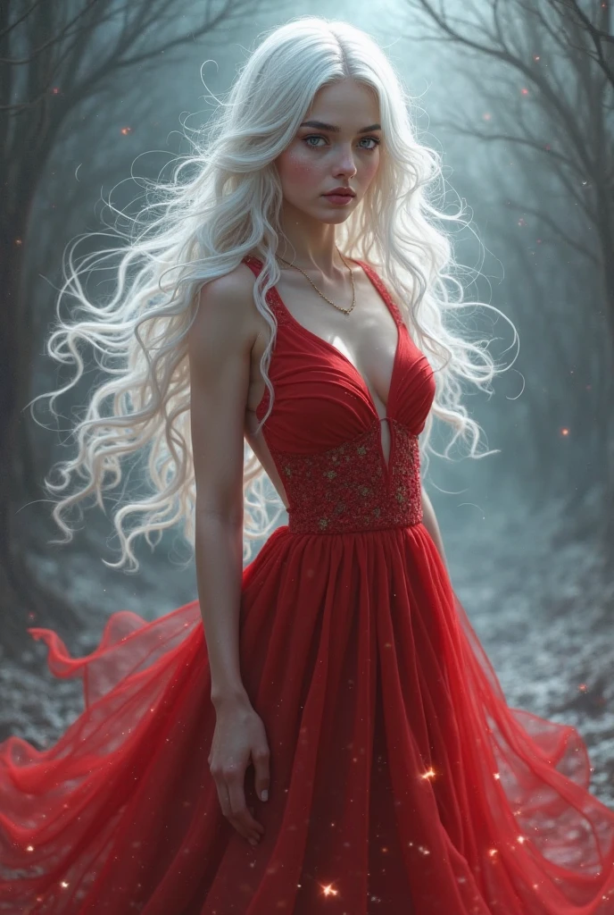 Portrait of the head and shoulders of a beautiful tall Gothic princess with long silver hair snow-white skin and red lips, modelshoot style in the city, full body photo, highlight lighting, detailed green eyes, (arched back: 1.2), Mark Brooks and Dan Mumford, comic art, perfect, smooth, extremely detailed, 8k, ultra realistic