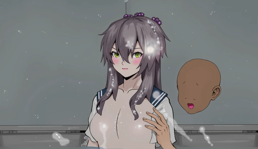 1girl, smile, nsfw, furuderika, long hair, purple eyes, blue hair, blunt bangs, , empty eyes , large breasts, nipple, Running, , Heavy snowfall area, frozen (Sweating profusely, Love juice, Wet Woman, female ejaculation) crying mountain Alone, Smile, crying, Naked, solo, 1girl,, , Peeing, lactation, projectile lactation
