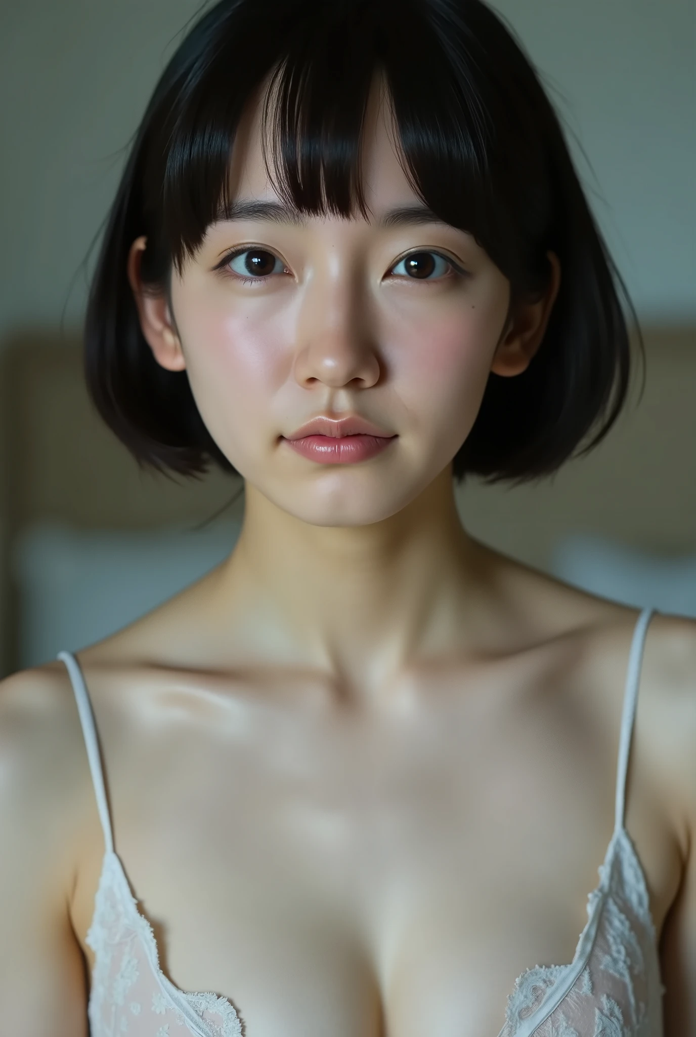 masterpiece, best quality, cinematic lighting, intricate composition, face focus, a beautiful young woman wearing a revealing micro bikini standing in a kitchen, drips of milk falling gently onto her chest, her face and body depicted in exquisite detail with soft focus, masterfully rendered in the style of Renaissance art with an extremely detailed, high-quality, 8K, photorealistic, and vivid color palette, under studio lighting