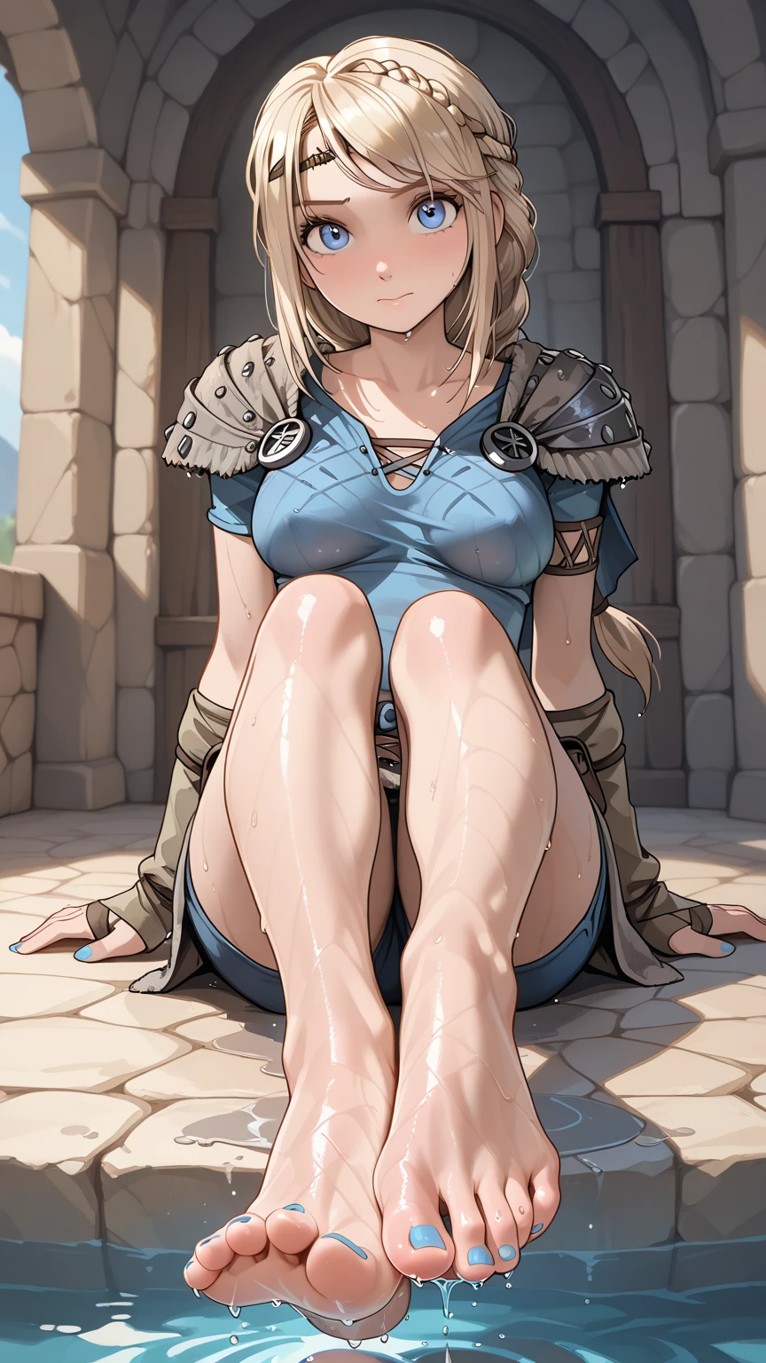 (8K, ultra-detailed, best quality, anatomically perfect body:1.5), (small breast:1.2), shiny skin, sage_(dq3), (have to pee:1.1), (urge to pee:1.2), (peeing self:0.8), (pp clothes:0.7), (very desperate to pee:1.3), (public toilet), (squatting), (long white dress:1.4), (yellow gloves, yellow boots:1.1), (long hair, blue hair:1.3), red eyes, (belt, cape, cloak, circlet, bare shoulders), cleavage, Drop the staff, (knees together and feet apart:1.5), (Rub each other's knees:1.2), (leaning forward:1.3), (hand between legs:1.1), (holding the crotch:1.5), (orgasm:1.1), (blush:1.3), (embarrassment:1.3), (impatience:1.2), (flustered:1.2), (fidgeting around:1.3), flowing sweat, (erotic waist twist:1.3), (panting), (breathless:1.2), Erotic feelings, (close eyes, closed mouth:0.9), looking away, (upskirt:1.2), nsfw,
