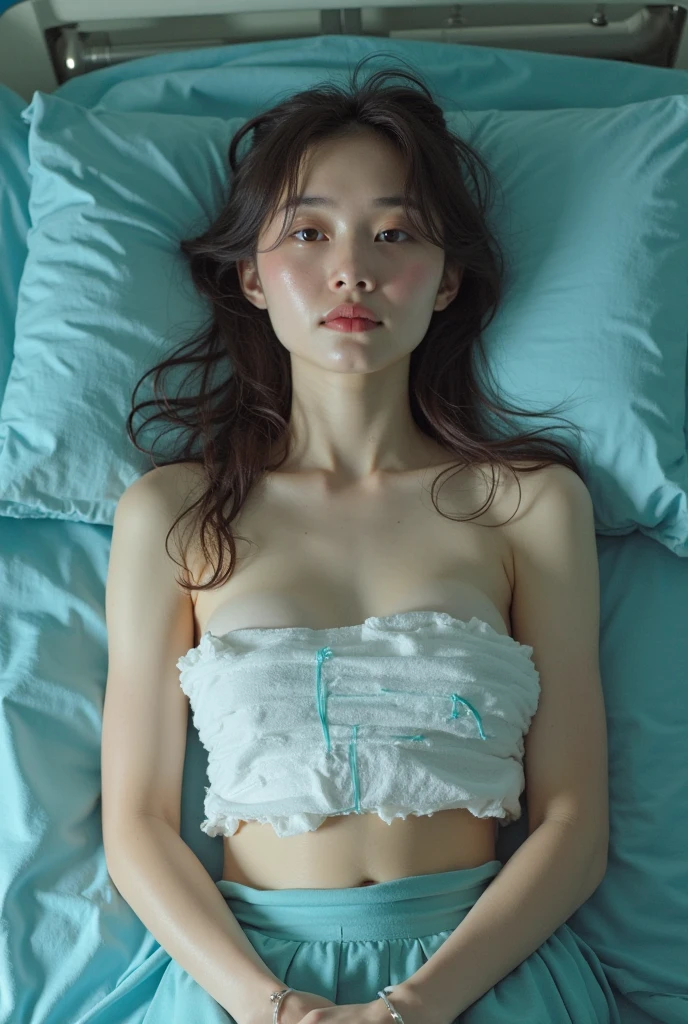 8K picture quality,Highest picture quality,A concept for one girl only.,Elements from the knees up only.,There was only one woman.,Single shot,Don&#39;t reflect the legs.,Elements directly reflected by the body,
Japane lady,25 years old,realistic,realistic,beautiful woman,Japan,asian man,with a round face,small face,ใบsmall faceลง,Double eyelids,beautiful eyes,delicate eyes,Moisturized eyes,red lips,Kamimei,Stare at will,Looking at the camera,smile,with cheek blush,dark brown hair,bob cut,
white underwear,lace underwear,Big breasts, thin waist,Has a slender appearance,The ribs looked a bit floating.,หน้าอกปานcenter,center ,White and bright skin,No navel piercing,on the bed,white bed,The bed is very small.,Lie on your back.,lie down,The room is dim.