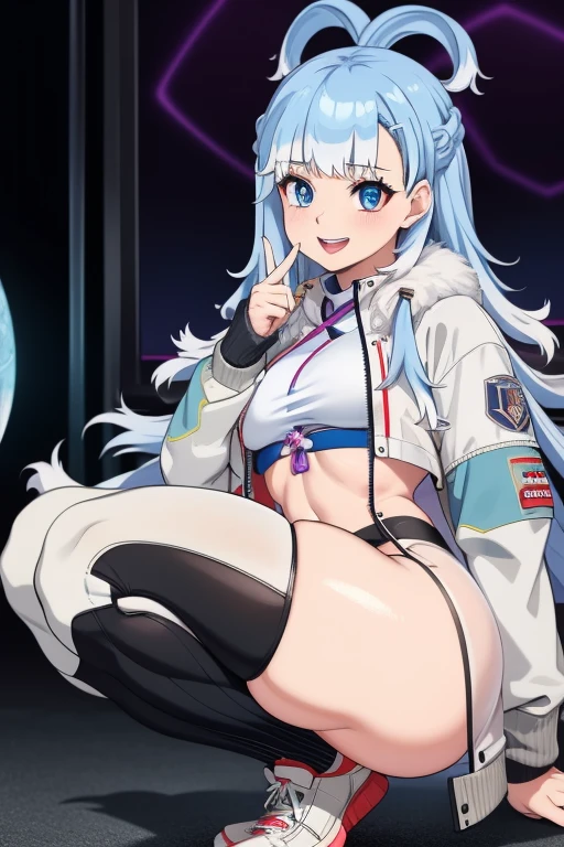 mononobe no futo, One Woman, Long sleeve, Sleeves edged with ribbon, Gray Hair, blue eyes, Proud face,
Underbust, Small breasts,Butt,Thighs,Plump,milk,Underarm,vapor,Jump,Low Angle,Please spread it with your hands,No underwear,smile,Micro Bikini,Spread your legs,Buttを突き出す