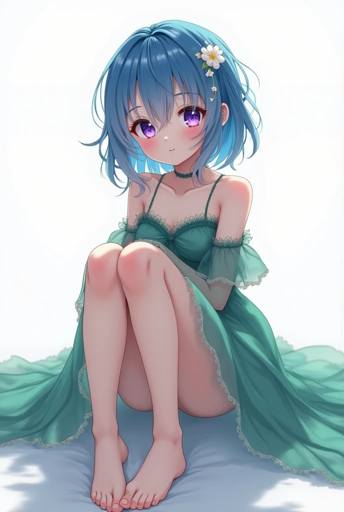 1girl, has short blue hair, has sharp light green eyes, Top Quality, 8K, 4K, High Definition, Detail, Hotel Bed, Flat Breasts, Lots of Audience, Night,give accurate facial features, give accurate hands, accurate legs , (ass appears) , (show ass ) , (beautiful ass) , ( small boobs)