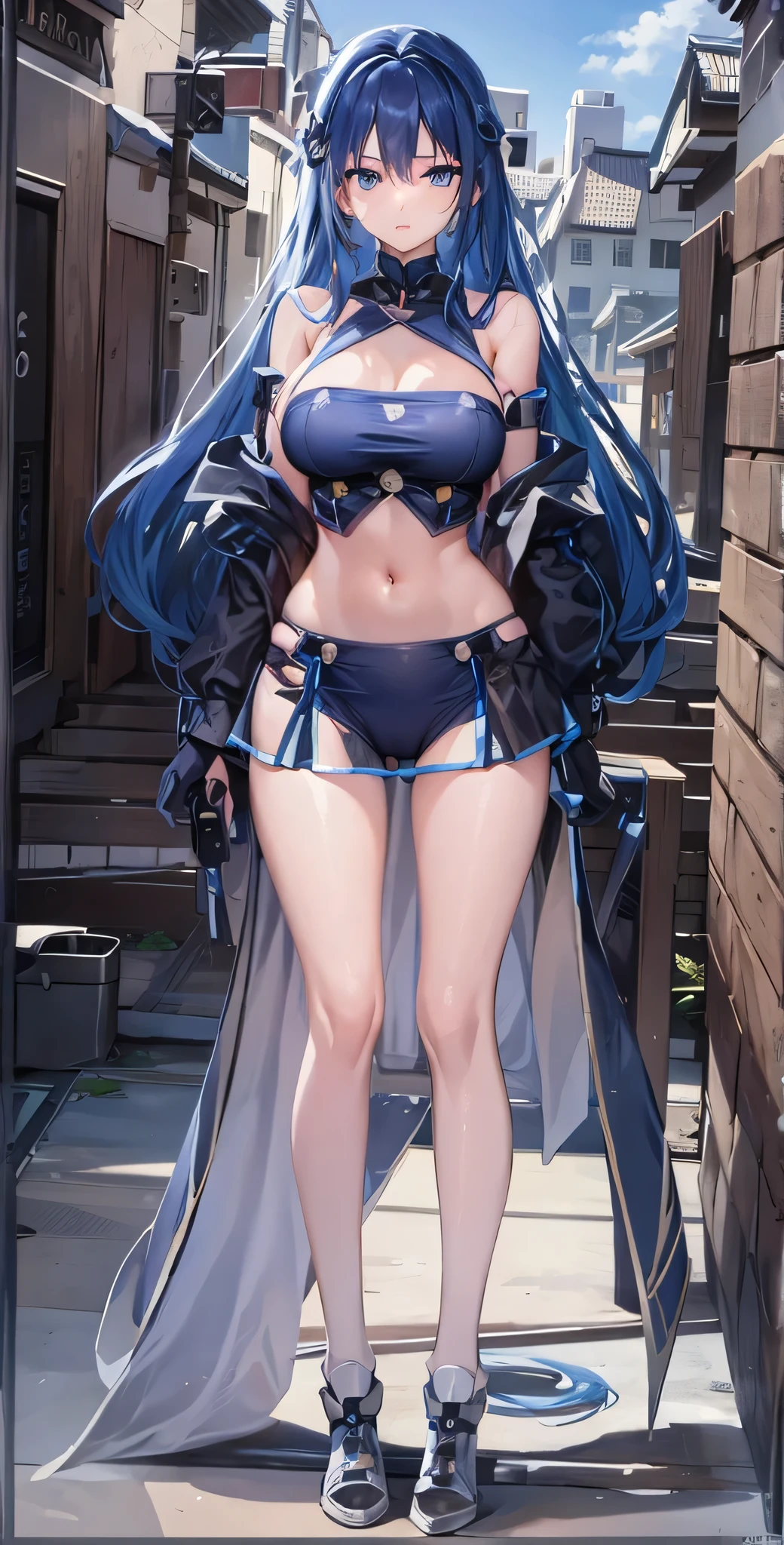 Cheers Saki | Blue Archives, Iwhole Body, (NSTDA.:1.2), (10, beste-Qualit, master-piece: 1.4), ultra-high resolution, (Realistic, photorealistic portrait: 1.48), 25-year-old girl , ( Micro Beetle View - Bikini Pass:1.11), Famous Japanese celebrities, enormous breasts, Blue Eyes, Head Tilted, cowboy shot, View from the front, looking at the audience, expressionless, Beautiful Sea Zeiss f 150mm/ 2.8 Hasselblad, Whole body, foot , Ultra-Wide Angle