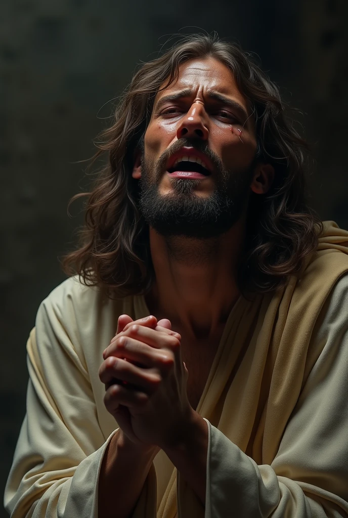 A picture of Jesus crying