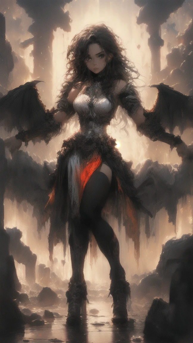 fusion of oil painting and watercolor painting, best quality, super fine, 16k, incredibly absurdres, extremely detailed, delicate, flashy and dynamic depiction, a work of art depicting several kinds of black creatures, cool, cute, complete darkness, a ray of light, and a variety of shades and gradations