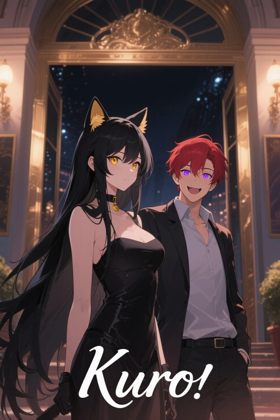 A light black color hair man with wolf ears.
Left eye green and right eye is purple.
A serious character with low self esteem.
Wears formal dress(suit) and has a small necklace that have a two wolf and looks like yinyang
A singer