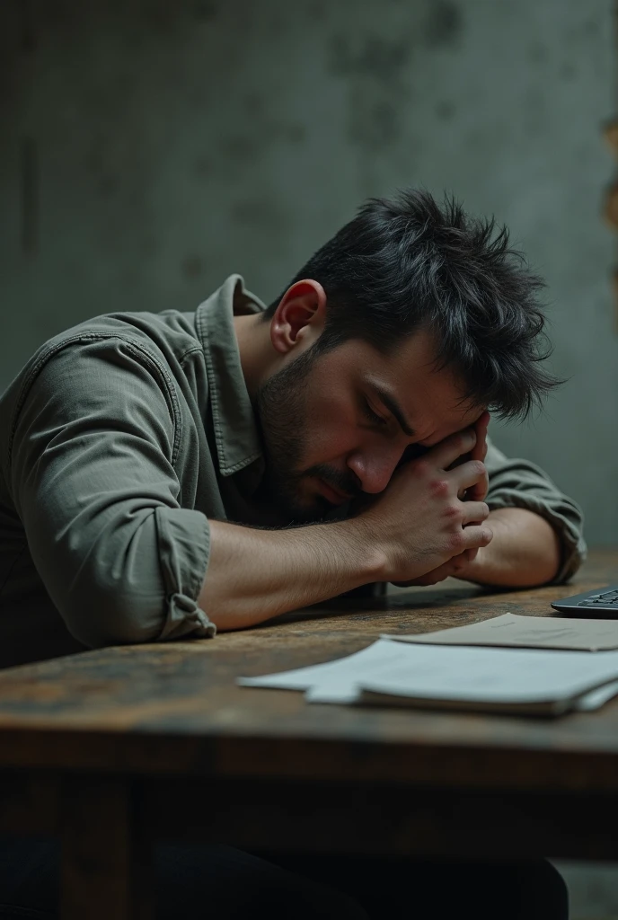 sad and depressed man for not having money at the end of the month image 1080 by 1080
