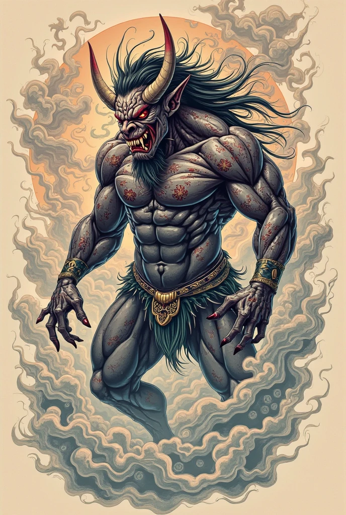 Personified character of Yasha, with an angry, demon-like appearance and bloodstained claws. The background is the gates of hell engulfed in flames, a terrifying hellish landscape with restless spirits. 8K, hd, highly detailed, realistic, photography, photo realism --ar 9:16 --v 6.0 --s 750
