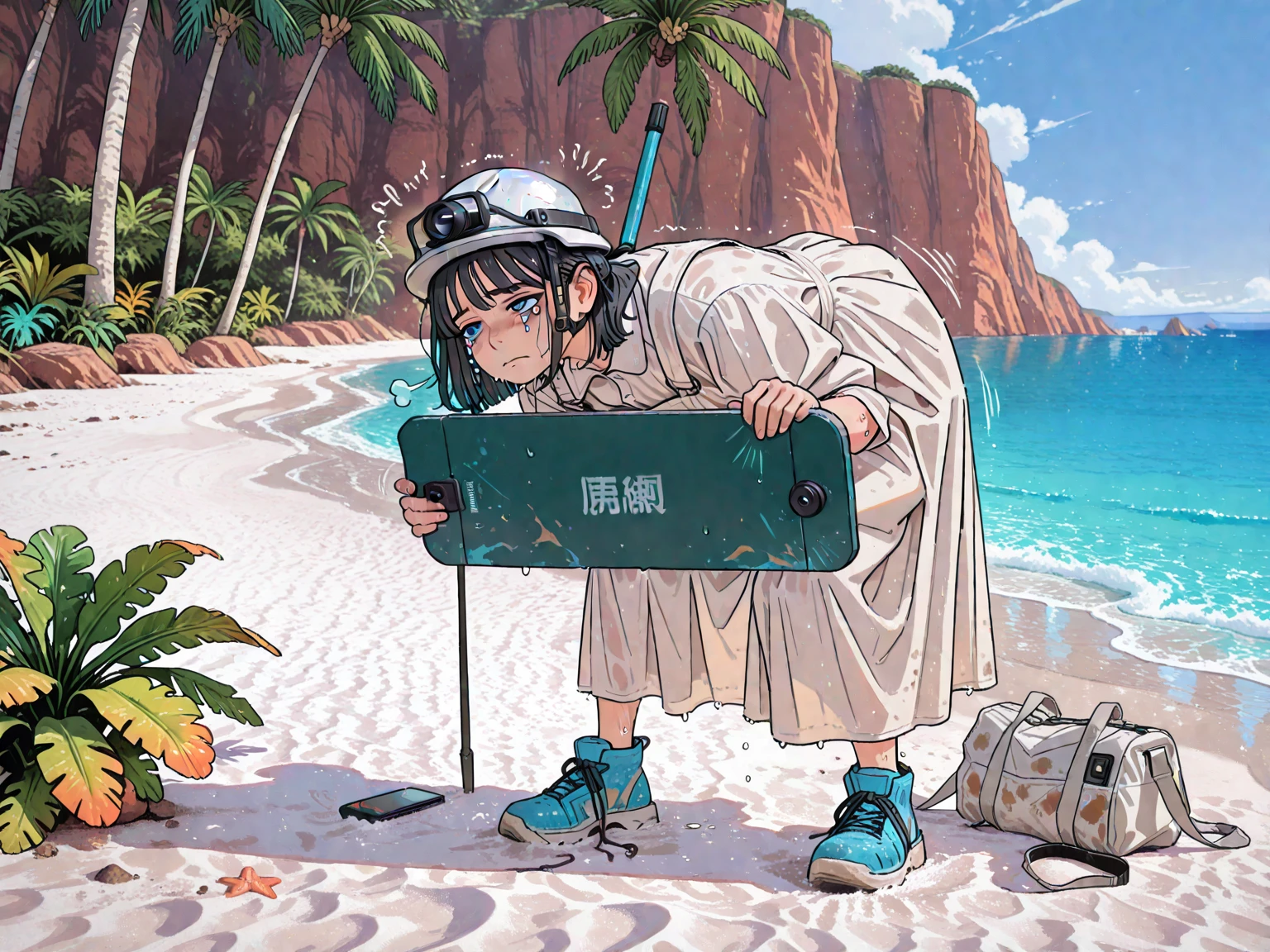 clear line, , sweaty, embarassed, surprised