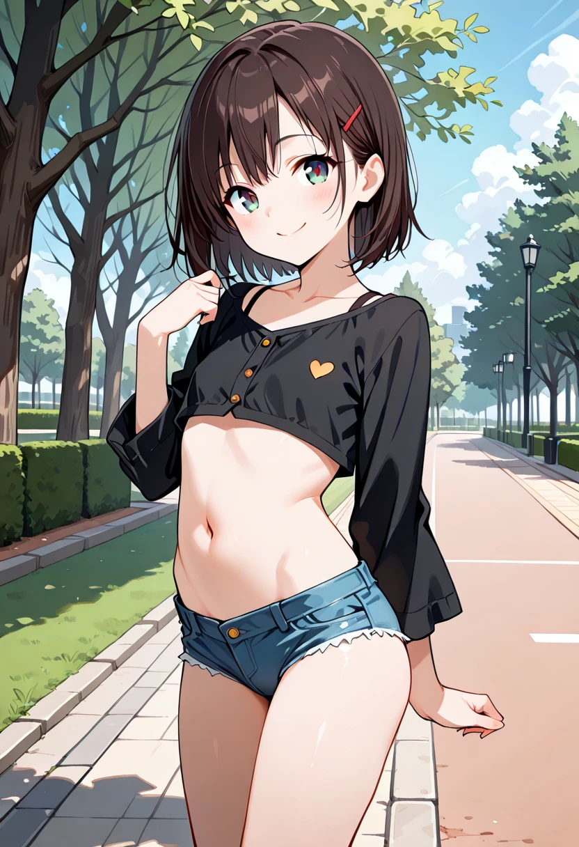 (masterpiece、highest quality、High resolution、realistic pictures、real looking skin:1.1)、 (The woman lifts her skirt and reveals her panties.々I&#39;m showing it to:1.8)、 (standing:1.5)、 (A provocative and grinning expression:1.8), (I am wearing a black long-sleeved shallow V-neck knit.:1.8)、 (I&#39;m wearing a white and black glen check miniskirt.:1.8)、 (I&#39;m wearing black middle boots:1.8)、 (The panties are red and have a pattern.:1.5)、 (brown short hair:1.5)、 (small face:1.5)、 (she is 22 years old:1.5)、 (Breasts are D-cups:1.5)、 (The location is the grassy area of the park.:1.5)、 1 Japanese girl、solo、full body esbian、beautiful eyes、shining eyes、Shining thighs、NSFW