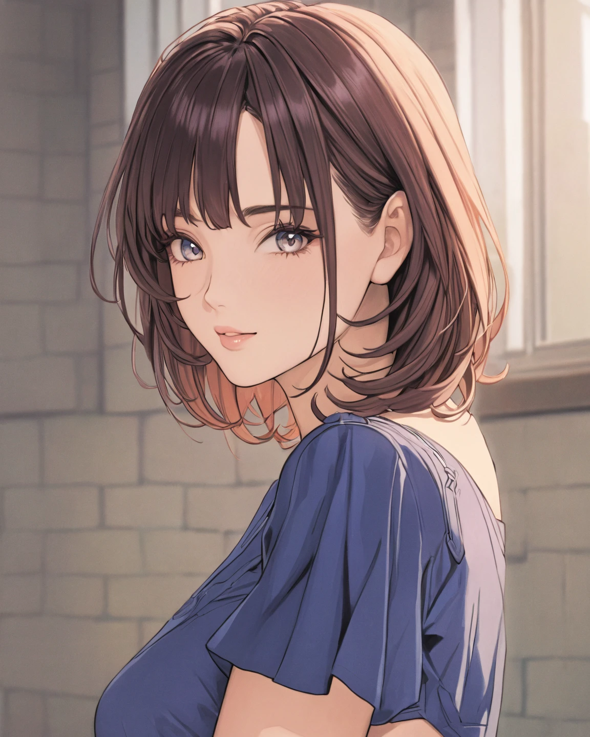 ultradetail(eye:1.7),highest quality、Highest image quality、on the bed、beautiful cleavage、disheveled clothing、slender、Humiliated face、doggypose、ultradetail、small breasts