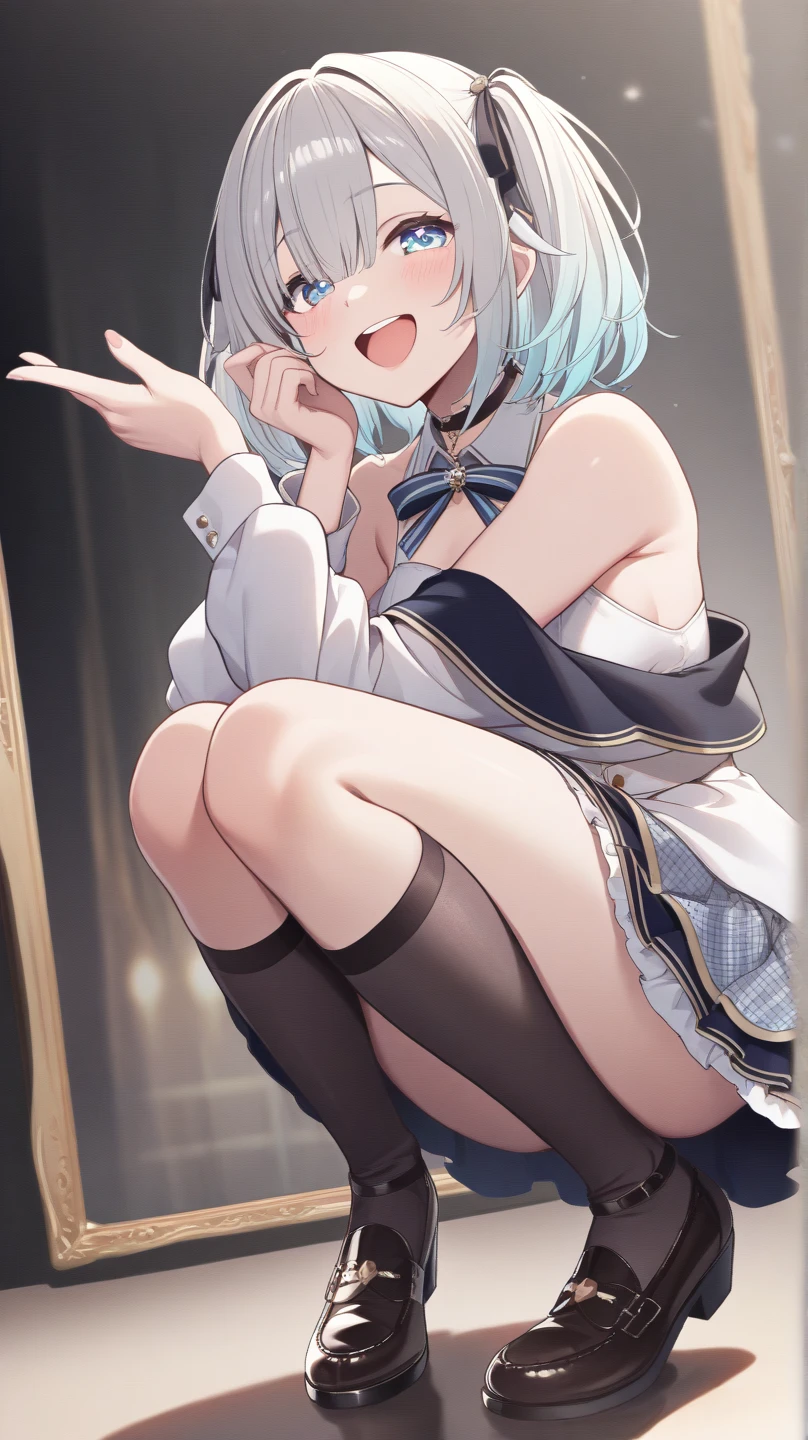 NSFW,(super fine illustration,8k cg wallpaper,highest quality,very detailed,ultra high resolution,best aesthetics,anime colored),(cowboy shot,From front),IdolMaster,(((anastasia)), (15yo,beautiful girl,cute girl),(beautiful blue eyes),(beautiful silver hair), (((extra short hair))),((mullet hairstyle)),(wet hair), (wet skin),((((white skin)))),((nude)),(slender),(small breasts), ((pubic silver hair:1.5)),(bsp, pussy juice dripping,pussy, pussy slip,no makeup, sweaty body),(no bra),(no panty), ((spread legs)),(((spread pussy:1.3))),((steam)),(scatter sweat),(embarrassed,smile), open mouths,(((one eye closed))),((tongue out)),deep breathing, feel good,indecency,spread legs, squatting,(Nice touch),((Bukkake, cum on body:1.9),(Bukkake, cum on face:1.9),((Bukkake, cum in hair:1.3),(((Female masturbation:1.3))),(Playing with yourself), put your finger in the Pussy,,(small chest:1.2), (stage,Spotlight:1.5), break((pubic silver hair:1.3)),(bsp, pussy juice dripping,pussy, pussy slip,no makeup, sweaty body),(no bra),(no panty), ((spread legs)),(((spread pussy:1.3))),(sex,cowgirl),,(blue idol dress:1.5),(open clothes),(wet clothes),look at camera,(peace sign:1.5)