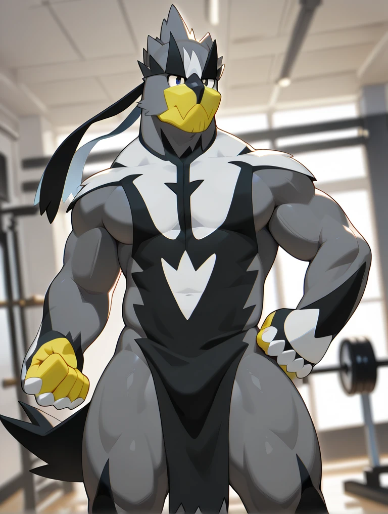urshifu, muscular male, bara, solo, (pose:1.osing:1.3), (soft shading), 4k, hi res, five fingers, detailed hands, ((detailed face, (detailed eyes:1.3), detailed)), (full body), by zackarry911, by zaush, (by personalami:0.5), solo, short hair, 1boy, closed mouth, hairy armpits, nipple play, male focus, thighs, sweaty, outdoors, sky, , day, cloud, uncensored, naked, covered navel, feet out of frame, frown, leaf, thick thighs, erection, abs, testicles, clenched hands, legs apart, veins, fighting stance, biceps, falling leaves, flaccid, abs