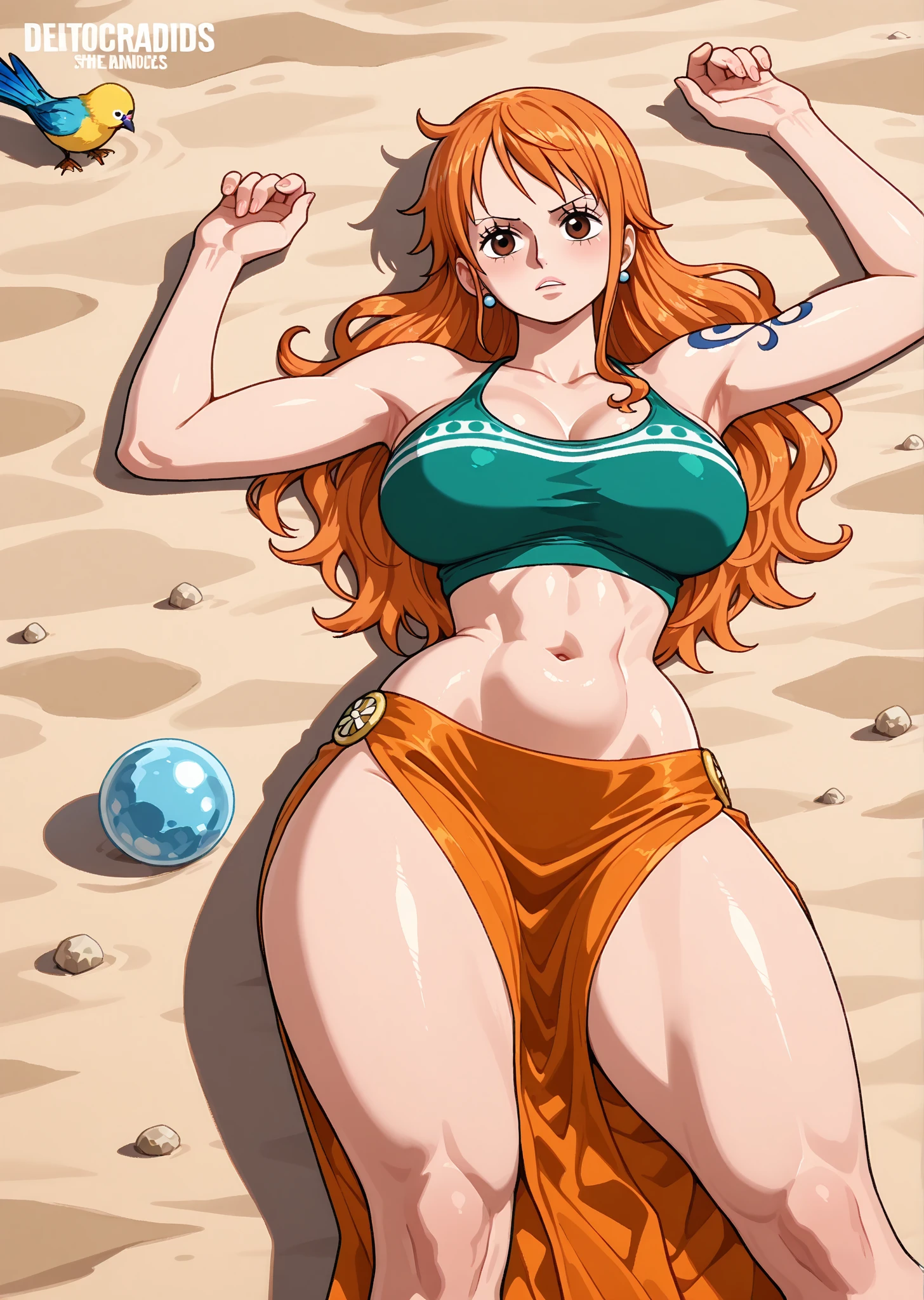 A woman in a bikini posing on a boat with sails, we one piece, we from one piece, beautiful portrait of we, we, from one piece, one piece, tits proportions, tits, Big Breasts!, Big Breasts!!, Large Breast Size, one piece style, High-quality artwork, one piece ship sailing,[[[Realistic Bikini]]], [[[Anime with attention to detail]]], Big Breasts!, Big Breasts!!, Big Breasts!, Big Breasts!!