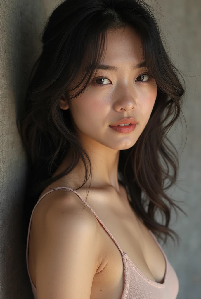 Dark brown hair、Light brown eyes、Japanese actress face、 Lady、I'Iは彼とIが好きです'I'Iは40歳くらいです.、(Intricate details:1.2)、(Which one is on top??:1.4)、 (Ultra-high resolution:1.2)、Ultra-high resolution、(Finely tuned)、(Detailed facial features)、Hmph、8K resolution、D cup size breasts、Long Hair、Large windows、Extravagant space、relax、、,Full body photo、Head to toe shot、Beautiful legs、Camisole dress、Beautiful legs、A refreshing room filled with sunlight、she, household items, (plant:0.8), Fashion Hub, Extreme Detail, Very detailed, Realistic, Hourglass-shaped body, Obscene pose,、、I cry a lot、tears、person on the left、White wall、White floor、diagonally from below、Please lift your chin、Put your butt against the wall、relaxした表情、Pose of Weakness、(auraroid photo:1.2)、From outside the window、Transparent Painting、8K、32k、Highest quality、(Details of both eyes)、1 Girl、elegant、(Loose dress :1.4)、sunset、sit、(Low Angle、I look up and see this:1.2)、Hilarious、Leaning against a wall、Looking into the camera、