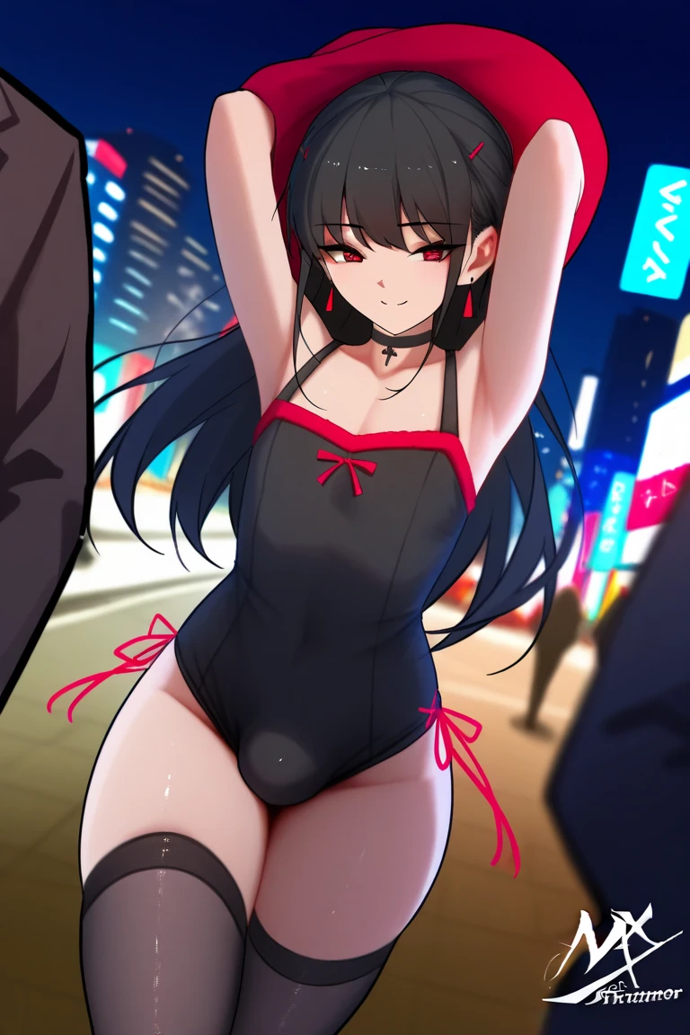 masterpiece, best quality, ultra detailed, anime style, Within a high-tech city, a cute girl commands electricity, sparks cascading along her fingertips. Her cyberpunk-inspired outfit, with circuit-like patterns, resonates with the neon-lit surroundings as she harnesses the energy of the urban landscape, camel toe, กางเกงในสีขาว, มองเห็นกางเกงใน, กางเกงในรัดรูป,