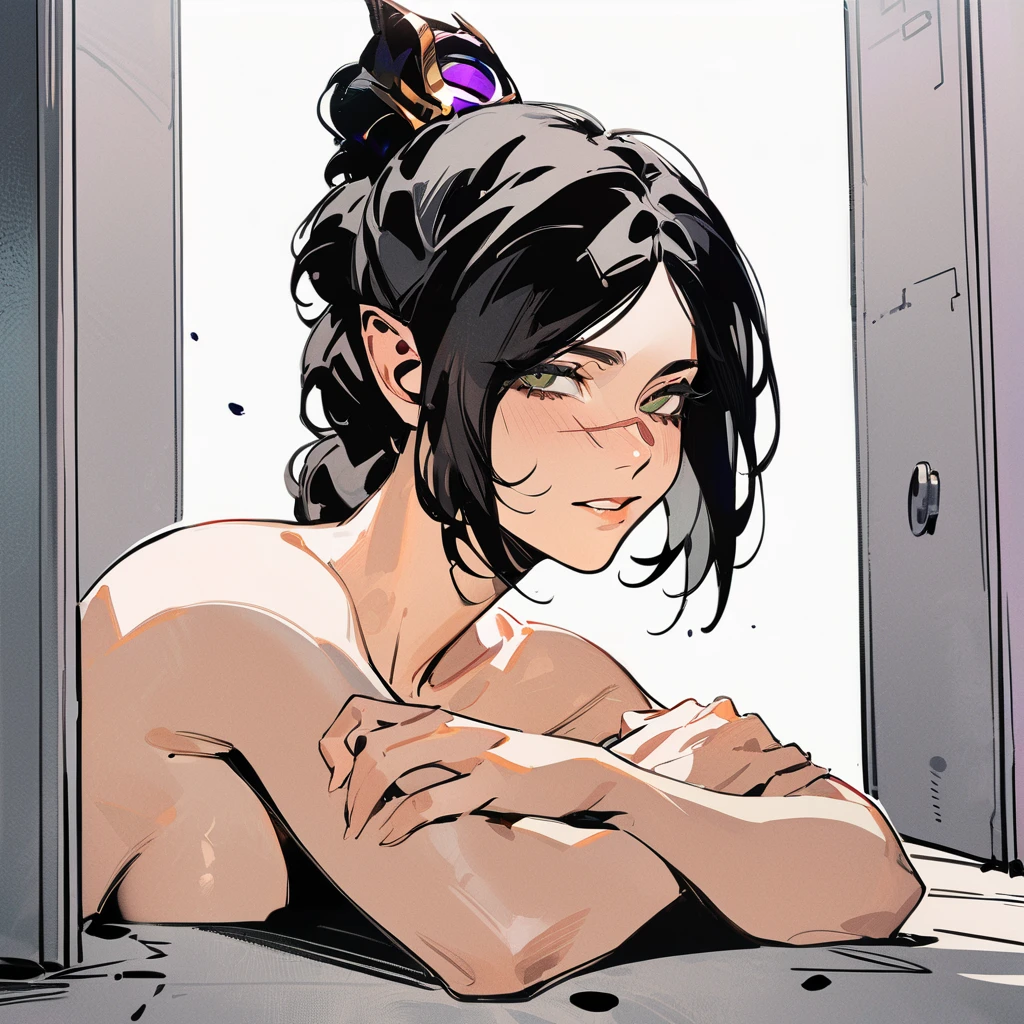 Browsing Caution,,(1 cute guy),Sweat,White Breath,Demon slayer,Shinobu Kocho,Large areola,Bathroom,Wash your body in the shower,Side view