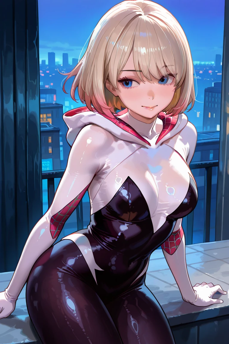 (RAW photo, best quality, masterpiece:1.2), (realistic, photo-realistic:1.4),(masterpiece:1.4),(best quality:1.4),1girl, solo, :d, animal ear headphones, animal ears, arms up, bangs, blush, bodysuit, breasts, bunny pose, clothes writing, covered navel, cowboy shot, cropped jacket, fake animal ears, gloves, outdoor,morning,snow, hair intakes, headphones, impossible bodysuit, impossible clothes, jacket, large breasts, latex, latex bodysuit, long hair, long sleeves, looking at viewer, large breasts, multicolored gloves, open mouth, pink bodysuit, pink eyes, red eyes, red jacket, shiny clothes, shrug \(clothing\), sidelocks, skin tight, smile, thigh gap, thighs, twintails, very long hair, white gloves, white hair,alice \(nikke\),(shiny skin),realistic,